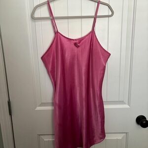 Elegant Pink Satin Chemise